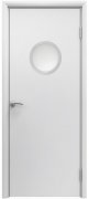 Дверь влагостойкая WP-33 гладкая белая с остеклением иллюминатор