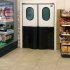 Двери маятниковые с иллюминатором двупольные NEX-2