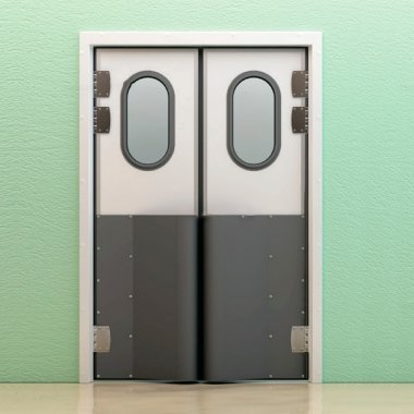 Двери маятниковые с фиксацией MDF-2
